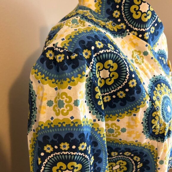 Beautiful Handmade Medallion Retro Bold Jacket Top High Collar Blouse - Picture 4 of 7